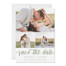 Sage Green White Elegante Bold Script Collage