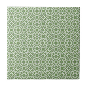 Sage Green White Geometric Muster nahtlos Fliese