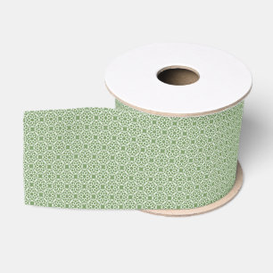 Sage Green White Geometric Muster nahtlos Ripsband