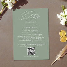 Sage Green White Modern QR Code Wedding Details