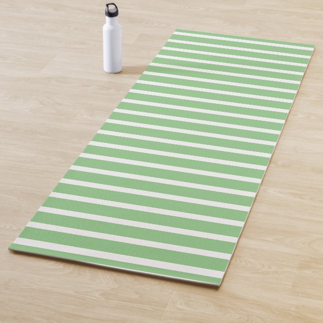 Sage Green White Strip Sommer Custom Cute Yogamatte (Beispiel)