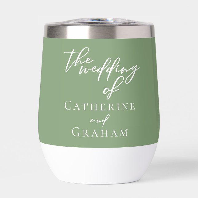 Sage Green White Typografy Custom Wedding (Vorderseite)