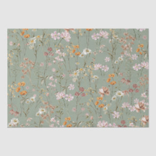 Sage Green Wildblume Boho Bloom Garden Boho Seidenpapier