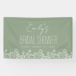 Sage Green Wildblume Boho Brautparty Banner