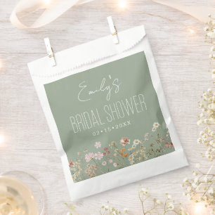 Sage Green Wildblume Boho Brautparty in Bloom Geschenktütchen