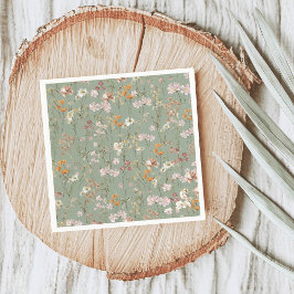 Sage Green Wildblume Boho Wedding in Bloom Garden Serviette