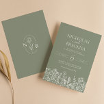Sage Green Wildblume Boho Wedding Modern Monogram Einladung<br><div class="desc">Sage Green Wildblume Boho Hochzeit Moderne Monogram Einladung. Einfach personalisieren,  indem Sie jede Information ersetzen. Stellen Sie sicher,  dass Sie die Vorschau vor dem Hinzufügen zum Warenkorb Karo haben.</div>