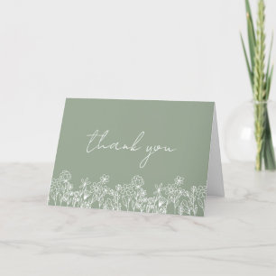 Sage Green Wildblume Brautparty Dankeskarte