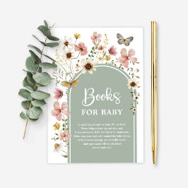 Sage Green Wildblume Butterfly Books für Baby Begleitkarte