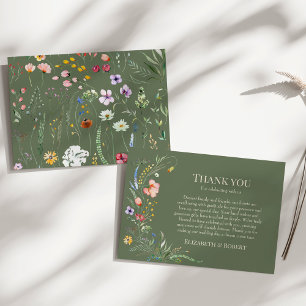 Sage Green Wildblume Meadow Wedding Dankeskarte