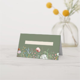 Sage Green Wildblume Meadow Wedding Platzkarte