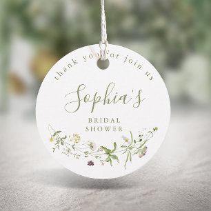Sage Green Wildblume Rustic Boho Brautparty Geschenkanhänger