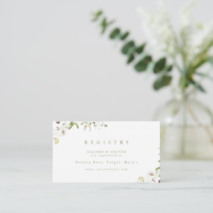 Sage Green Wildblume Rustic Boho Bridal Registry Begleitkarte