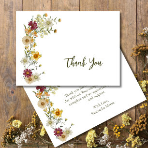 Sage Green Wildblume Rustic Boho Dankeskarte