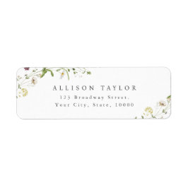 Sage Green Wildblume Rustic Boho Rücksendeadresse