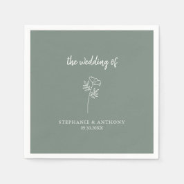 Sage Green Wildblume Wedding Napkins Serviette