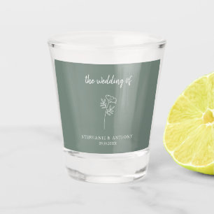 Sage Green Wildblume Wedding Schnapsglas