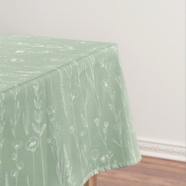 Sage Green Wildflower Baby Shower Tablecloth Tischdecke