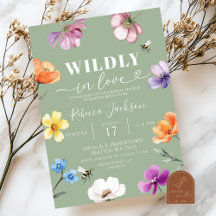 Sage Green Wildflower Wildly in Love Bridal Shower