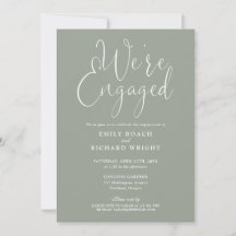 Sage Green Wir sind eine Verlobte Script-Engagemen