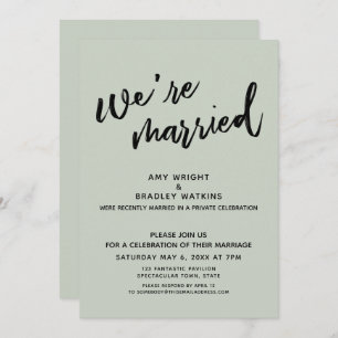Sage Green Wir sind Verheiratet nach Hochzeit Empf Einladung