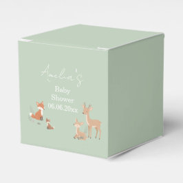 Sage Green Woodland Animal Baby Shower Geschenkschachtel