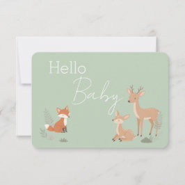 Sage Green Woodland Animal Baby Shower Invitation Ankündigung