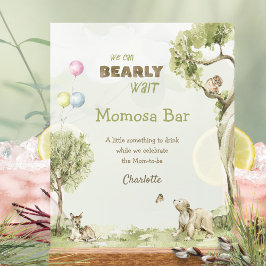 Sage Green Woodland Bearly Wait Momosa Bar Acrylschild