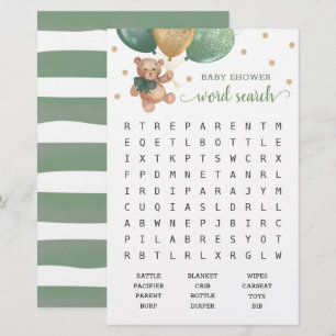 Sage Green Word Search Scramble Game Teddy Bären