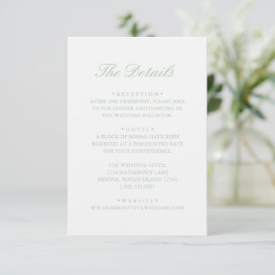 Sage Green Wreath Monogram Elegant Wedding Begleitkarte