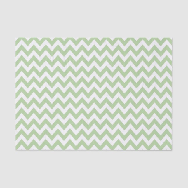 Sage Green ZigZag / Zickzack Muster Seidenpapier (Vorderseite)