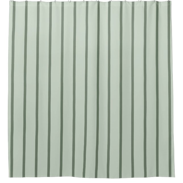 Sage Green zwei Töne gestreift Duschvorhang (Vorderseite)