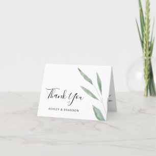 Sage Greenery Botanical Wedding Dankeschön Karte