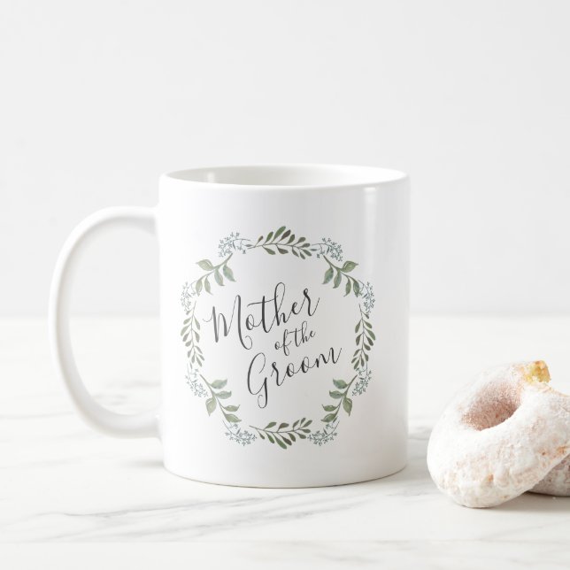 Sage Greenery Botanische Kranzmutter des Bräutigam Kaffeetasse (Mit Donut)