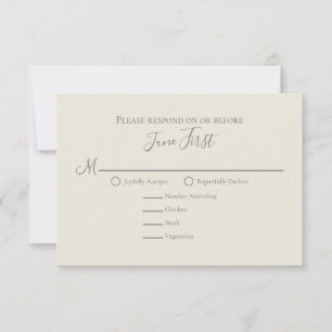 Sage Greenery Foliage Wedding Meal Choice RSVP Karte