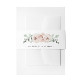 Sage Greenery Pink Dusty Rose Floral Wedding Einladungsbanderole