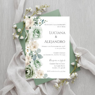 Sage Greenery Spanische Hochzeit Einladung