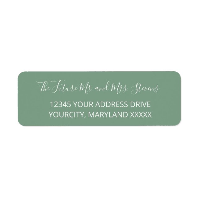 Sage Greenery Wedding Return Address Label (Vorne)