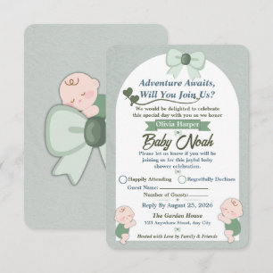 Sage-Grün Baby Boy Shower RSVP-Karte RSVP Karte