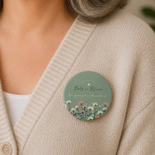 Sage Grün Baby in Bloom Shower Oma Knopf Button