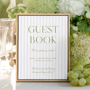 Sage Grün & Beige Hochzeitsgästebuch-Schild
