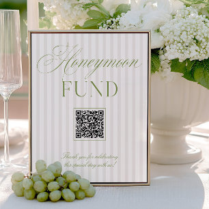 Sage Grün & Beige Hochzeitsgeschenk QR-Code Schild