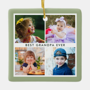 Sage Grün Bester Opa Aller Zeiten 4 Foto Weihnach Keramikornament