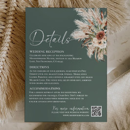 Sage Grün Boho Hochzeit Details Beilagekarte Mitteilungskarte