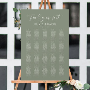 Sage Grün Elegant 20 Tisch Sitzplan Poster