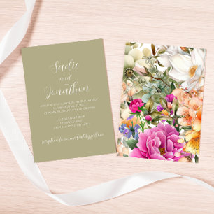 Sage-Grün-Floral-Hochzeits-Einladung zum Frühlings Einladung