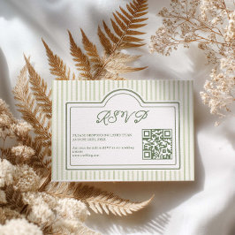 Sage-Grün gestreifte Hochzeit RSVP Karte