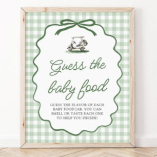 Sage Grün Gingham Golf Errate das Babynahrung Spie Poster