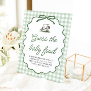 Sage Grün Gingham Golf Errate das Babynahrung Spie Sockelschild