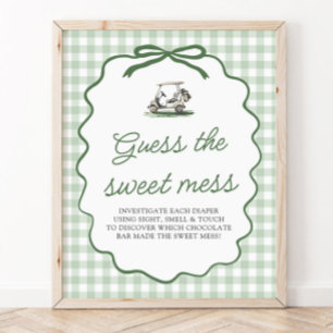 Sage Grün Gingham Golf Errate das süße Durcheinand Poster